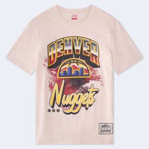 Denver Nuggets City Stripe Relaxed Graphic Tee - Cream