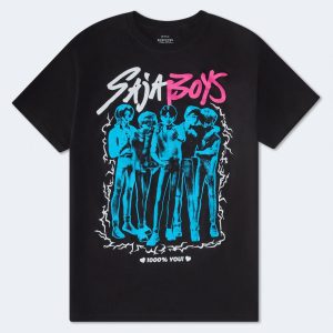 KPop Demon Hunters Saja Boys Relaxed Graphic Tee - Black