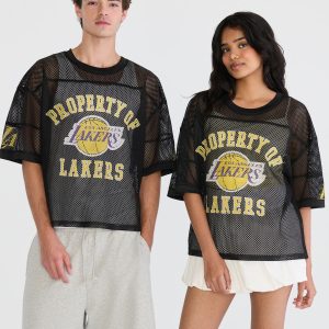 Property Of Los Angeles Lakers Boxy Mesh Tee - Black