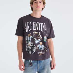 Argentina Coronados De Gloria Relaxed Graphic Tee - Black