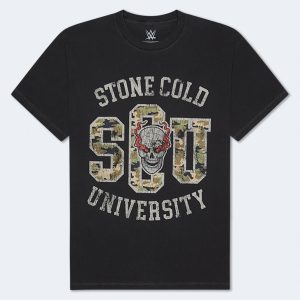 WWE Stone Cold University Relaxed Graphic Tee - Black
