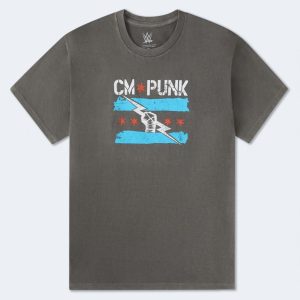 WWE CM Punk Relaxed Graphic Tee - Black