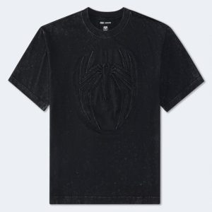 Marvel | Aéropostale Spider-Man Embossed Logo Graphic Tee - Black