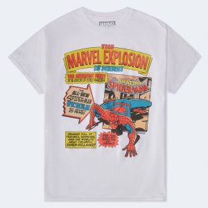 Marvel Explosion Spider-Man Relaxed Graphic Tee - Cream
