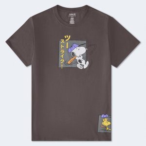 Baseball Snoopy Relaxed Graphic Tee - Black