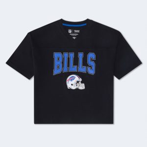Buffalo Bills Boxy V-Neck Graphic Tee - Washed Black