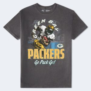 Green Bay Packers Player Relaxed Graphic Tee - Washed Black