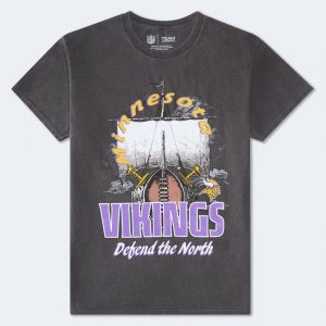 Minnesota Vikings Ship Relaxed Graphic Tee - Washed Black
