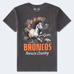 Denver Broncos Mascot Relaxed Graphic Tee - Washed Black