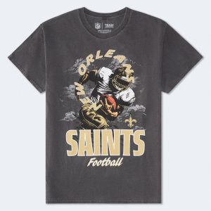 New Orleans Saints Player Relaxed Graphic Tee - Washed Black