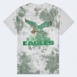 Philadelphia Eagles Tie-Dye Relaxed Graphic Tee - Cream