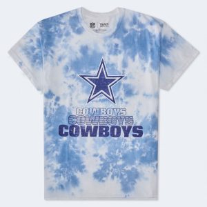 Dallas Cowboys Tie-Dye Relaxed Graphic Tee - Cream