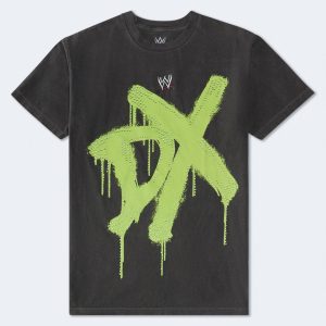 WWE D-Generation X Rhinestone Relaxed Graphic Tee - Black