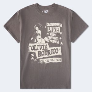 Olivia Rodrigo Live Relaxed Graphic Tee - Grey