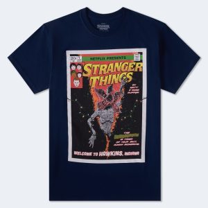 Stranger Things Relaxed Graphic Tee - Navy