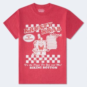 SpongeBob Krusty Krab Pizza Relaxed Graphic Tee - Red
