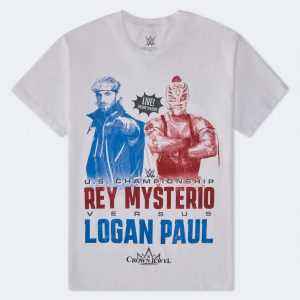 WWE Rey Mysterio vs Logan Paul Relaxed Graphic Tee - Cream