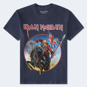 Iron Maiden Leaping Eddie Relaxed Graphic Tee - Navy