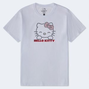 Hello Kitty Rhinestone Relaxed Graphic Tee - White