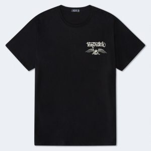 Von Dutch Motorcycles Rhinestone Relaxed Graphic Tee - Black