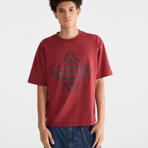 Von Dutch Studded Graphic Tee - Tawny Port