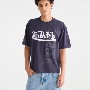 Von Dutch Echo Appliqué Graphic Tee - Gunmetal