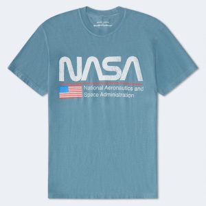 NASA Flag Relaxed Graphic Tee - Blue