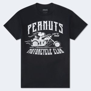 Peanuts Motorcycle Club Relaxed Graphic Tee - Black