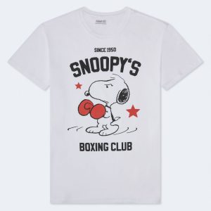 Snoopy's Boxing Club Relaxed Graphic Tee - Cream
