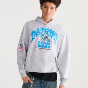Detroit Lions 1991 Season Pullover Hoodie - Light Heather Grey