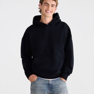 Cloud Soft Boxy Pullover Hoodie - Black Fox