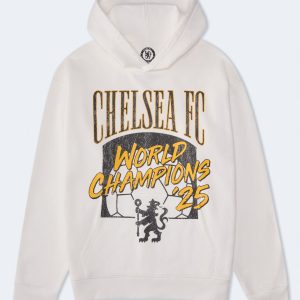 Chelsea FC World Champions Pullover Hoodie - Cream