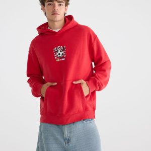 USA Soccer Pullover Hoodie - Red