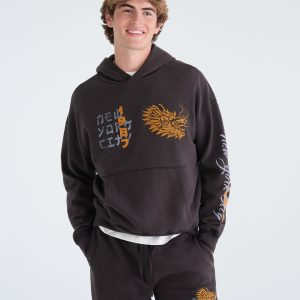 Cloud Soft New York City Dragon Boxy Pullover Hoodie - Moonlight Grey