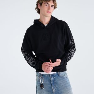 Marvel | Aéropostale Spider-Man Embossed Spider Boxy Pullover Hoodie - Black