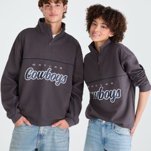 Dallas Cowboys Quarter-Zip Sweatshirt - Slate Gray