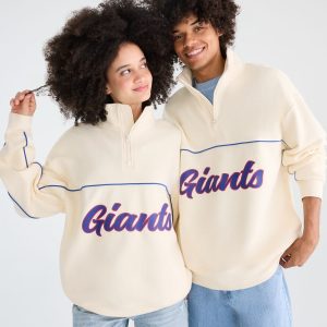 New York Giants Quarter-Zip Sweatshirt - Cream