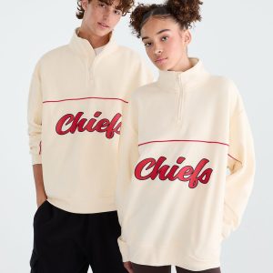 Kansas City Chiefs Quarter-Zip Sweatshirt - Cream