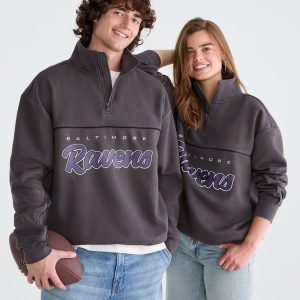 Baltimore Ravens Quarter-Zip Sweatshirt - Slate Gray
