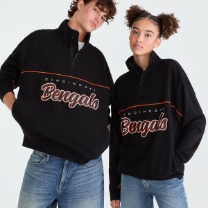 Cincinnati Bengals Quarter-Zip Sweatshirt - Black