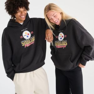 Pittsburgh Steelers City Pullover Hoodie - Washed Black