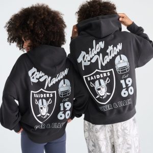 Las Vegas Raiders Raider Nation Pullover Hoodie - Washed Black