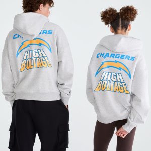 Los Angeles Chargers Logo Pullover Hoodie - Light Heather Grey