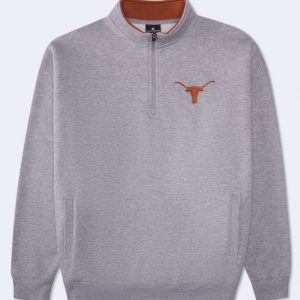 Texas Longhorns Quarter-Zip Sweatshirt - Light Heather Grey