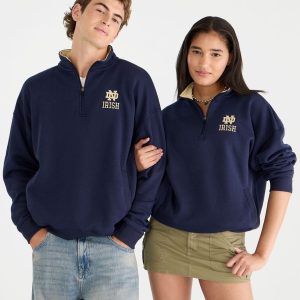Notre Dame Fightin' Irish Quarter-Zip Sweatshirt - Navy