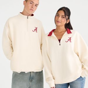 Alabama Crimson Tide Quarter-Zip Sweatshirt - Cream
