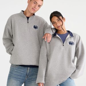 Penn State Nittany Lions Quarter-Zip Sweatshirt - Light Heather Grey