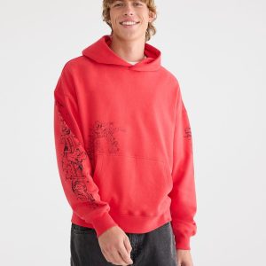 Lion Crest Boxy Pullover Hoodie - Red Cedar