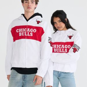 Chicago Bulls Hooded Track Jacket - White