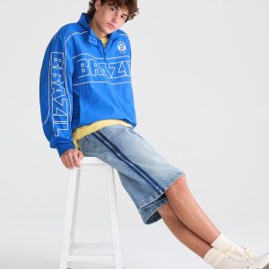 Brazil Soccer Quarter-Zip Track Jacket - Blue